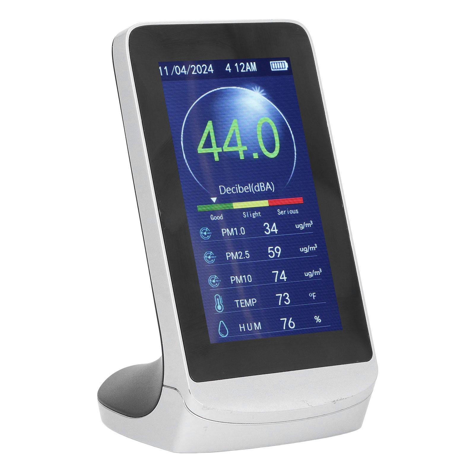 

Decibel Meter Wall Hanging LCD Sound Level Reader 30‑130db Noise Time Temp Humidity PM 2.5 1.0 10 Teter for Home