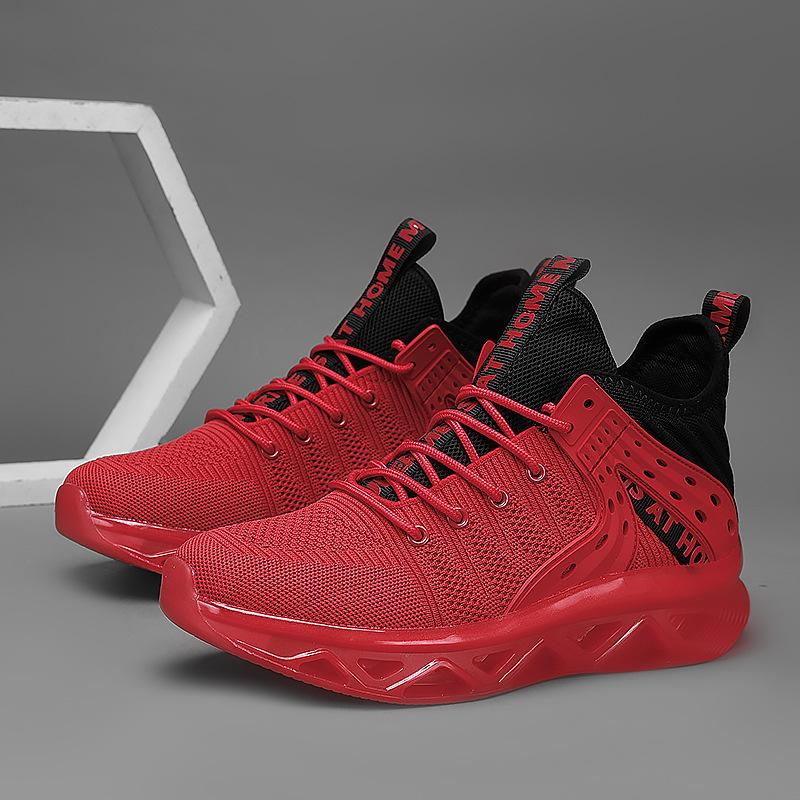 High-top Men's Shoes Blade Shoes Large-size Shoes Socks Shoes New Thick-soled Heightening Shock Absorption Running Casual Sports Shoes