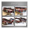 BUZZxSELECTION Men's Bracelet Leather Coin Piece Feather Braided Jewelry Synthetic Leather AC055
