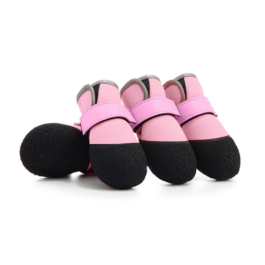 4pcs Nonslip Dog Boot Reflective Puppies Shoes Soft Soles Dog Paw Protectors for Daily Walks and Runs