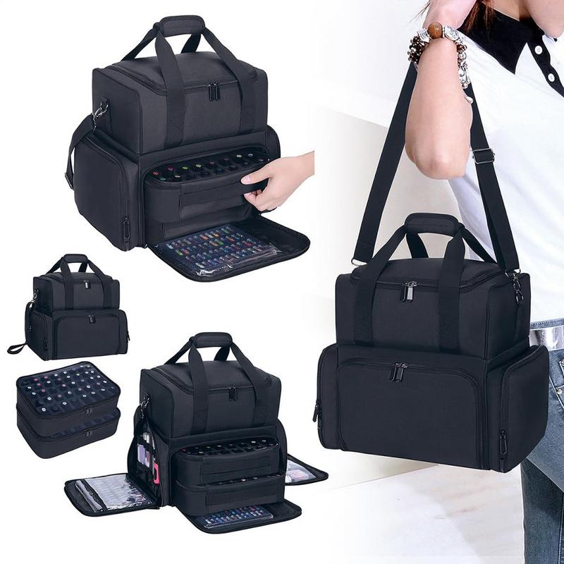 70 Bottles Nail Polish Organizer Bag fabric cloth Cosmetic Handbag Organizer Storage Case Travel Carrying for Nail Stuff & Tools