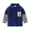 Boys' Fake Two-Piece Tops, Spring and Autumn Children's Clothing, Kids' Polo Shirts, Dinosaur Long-Sleeve T-Shirts, Baby Boys' Collared Shirts