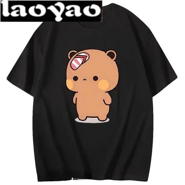 Cute Bear LOVE T Shirt Women Bubu Dudu Couple Tops Tee Summer Short Sleeve Tshirts Female Korean Casual Girl Tshirt Camisetas