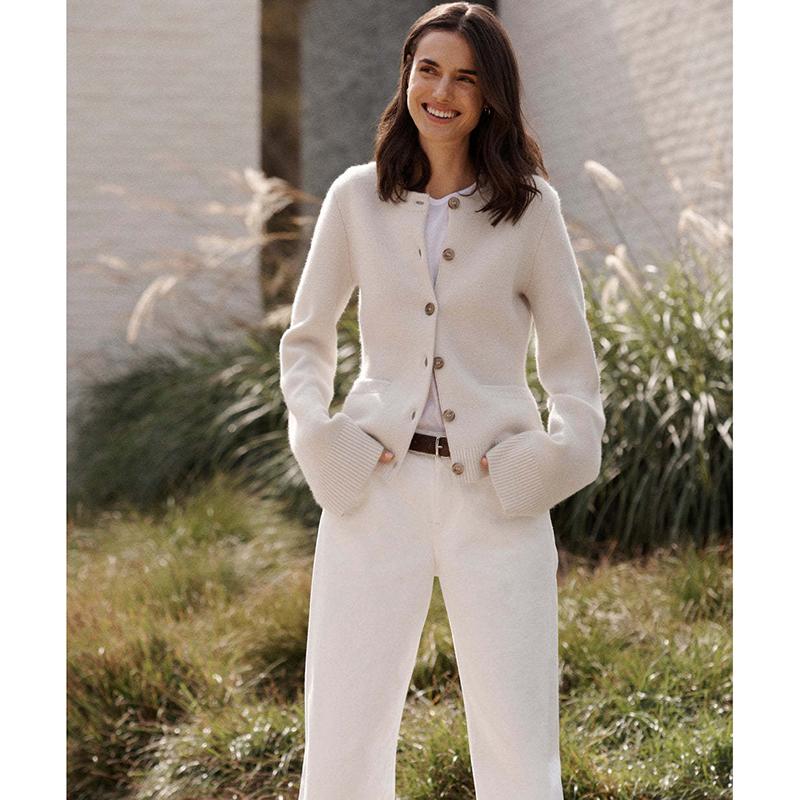 Casual Loose Solid Single Breasted Long Sleeved Cardigan for Winter Women's Coats New O-neck Knit Cardigan Coat Women's Sweater