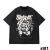 Slipknot Album Poster Graphic Print Vintage Washed TShirts Global Tour Mercah Unisex Women Harajuku Street Oversized Cotton Tees