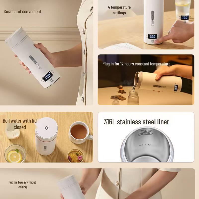 Portable Electric Kettle - 110V US, UK, EU Standards