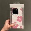 Pink Cherry Blossoms Imitation Leather Phone Case for iPhone 17 Air 16 E 15 14 Plus 13 12 11 Pro Max XS Max Soft Silicone Cover