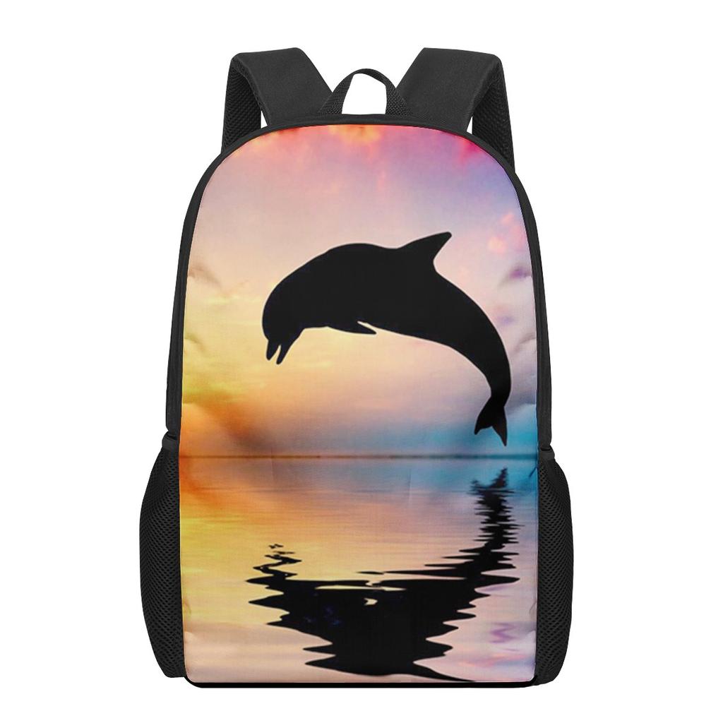Dolphin Ocean Animal Print Children School Bag Girls Boys Casual Backpack Student Schoolbag Teenager Daily Storage Rucksacks