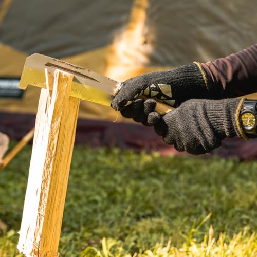 Captain Stag (CAPTAIN STAG) Outdoor Camping BBQ Gloves, Heat-Resistant and Flame-Retardant, with Silicone Grip and Strap, Black, UG-3312