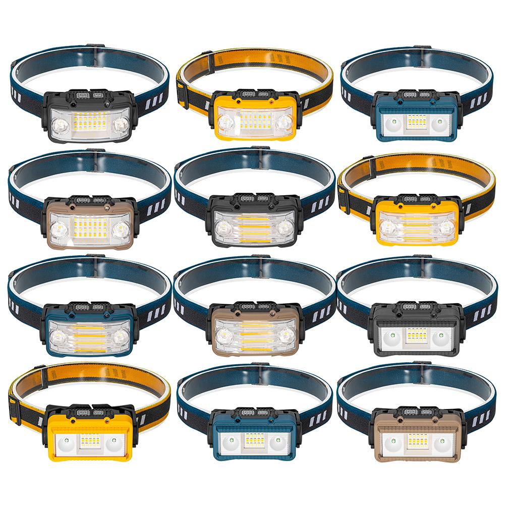 

COB светодиодный налобный фонарь, перезаряжаемый налобный фонарь с датчиком движения, водонепроницаемый налобный фонарь для пешего туризма, бега, рыбалки, кемпинга