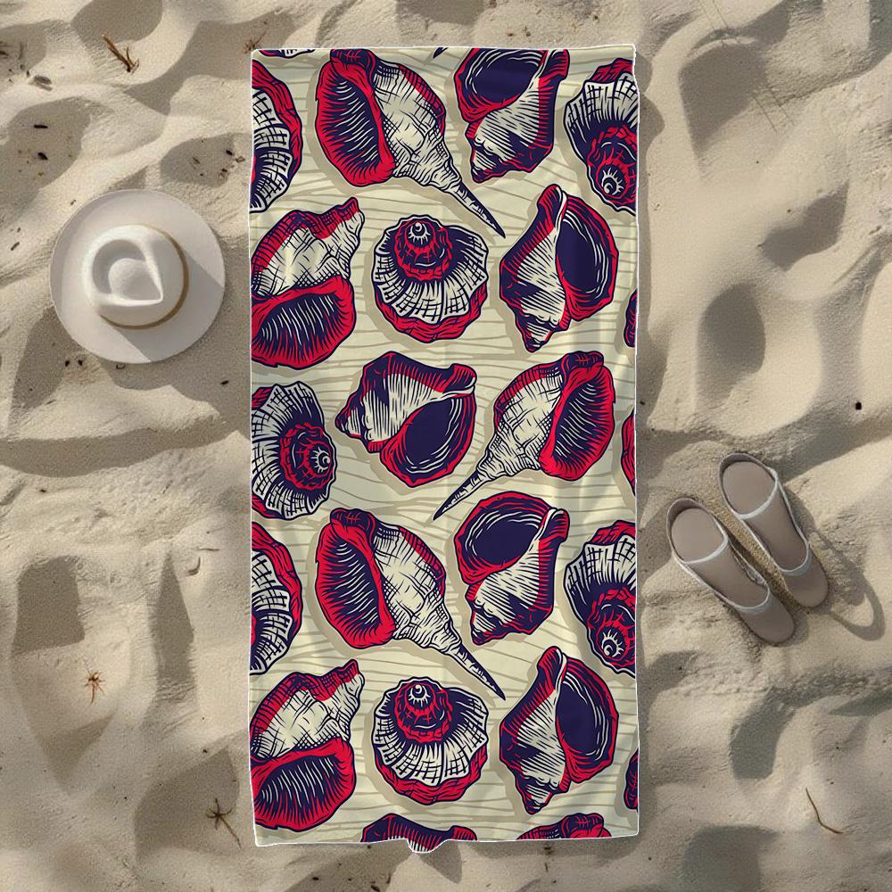 Pastel Starfish Seashell Beach Towel,Soft Quick-Drying, Perfect For Portable Outdoor Travel, Swimming, Camping And Summer Beach