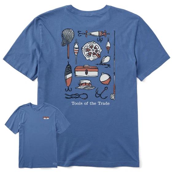 

Жизнь прекрасна. Мужская футболка Инструменты ремесла: Рыболовный измельчитель , Винтажный синий S