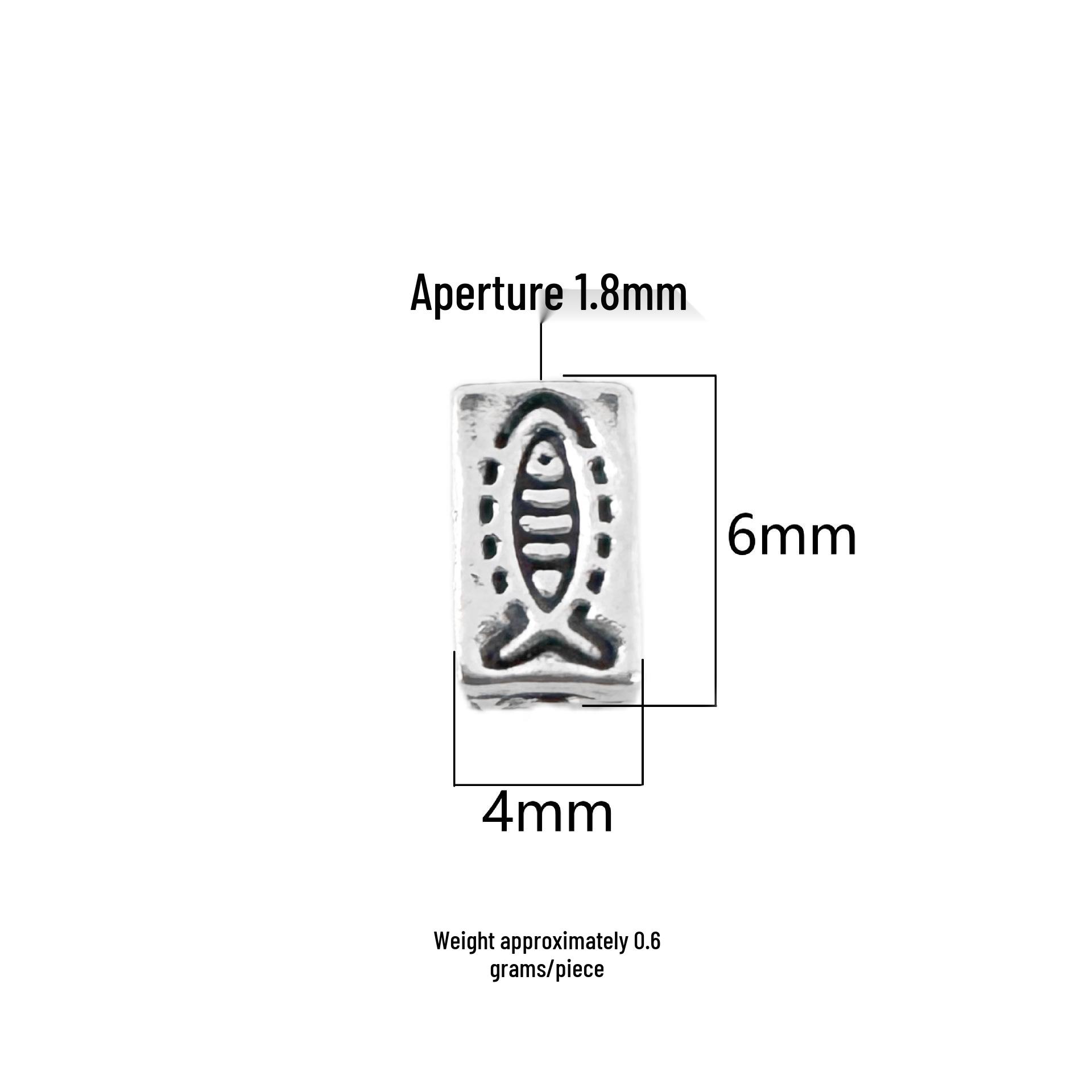 Retro Sterling Silver 999 Fish Tube Spacer Beads for DIY Crystal Bracelets, Necklaces & Weaving Accessories Sterling Silver 999