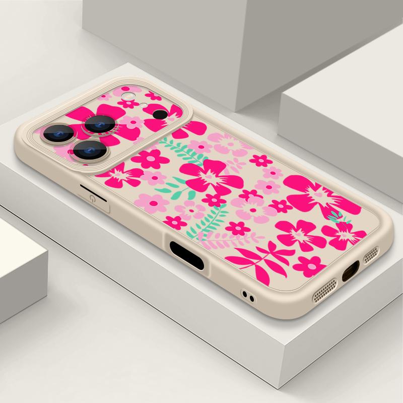 Transparent Soft TPU Back Cover For iPhone 17 Pro Max Air 16 15 Pro Max 14 13 12 Pro Max 11 Cartoon Flowers Printed Phone Cover