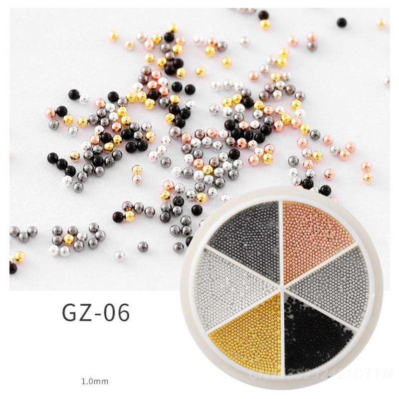 1PCS Nail Art Accessories Nail Art Stainless Steel Metal Bead Mini 3d Decorations Nail Metal Steel Ball Nail Bead Decoration