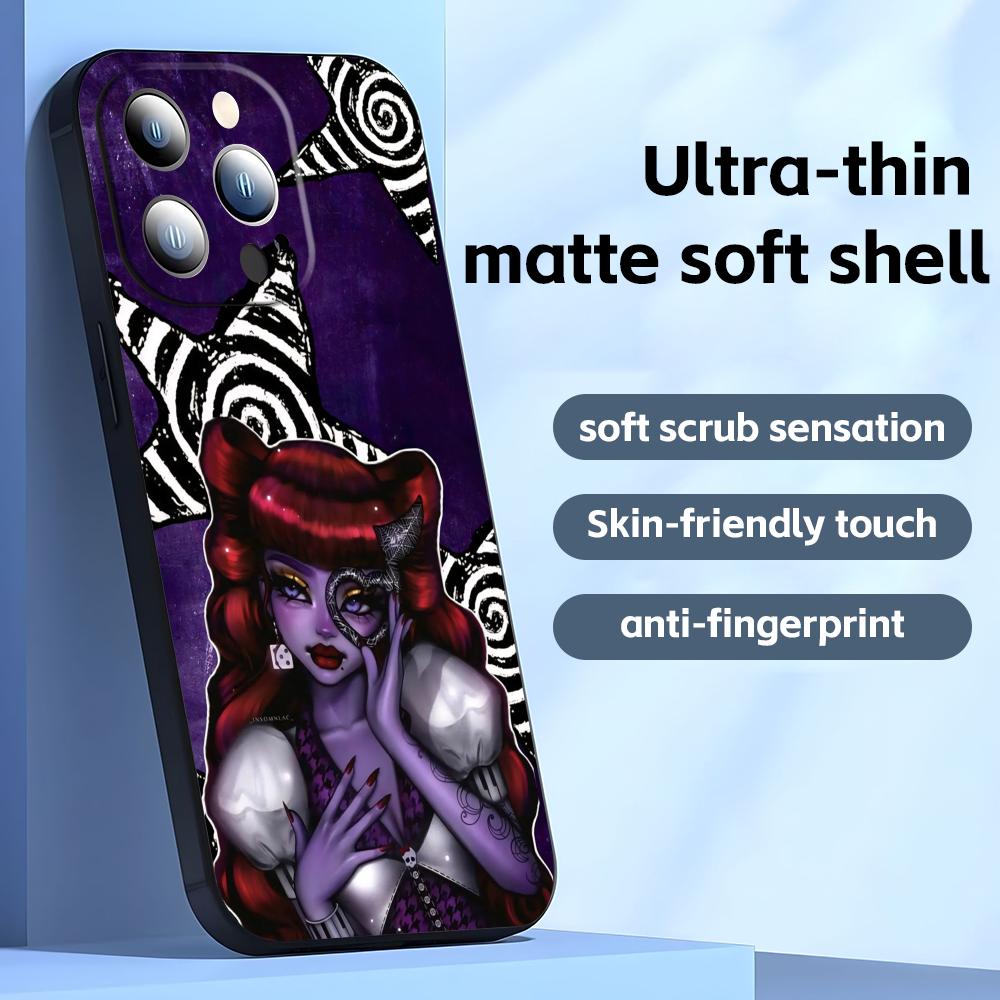 M-MonsterS Cartoon H-HighS  Phone Case For iPhone17 16 16e 15 14 13 12 11 Plus Mini Pro Max Soft Black Shockproof Cover