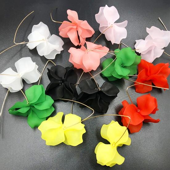 

1 пара стильных серег для вечеринки в богемном стиле с преувеличенным лепестком ручной работы розовый