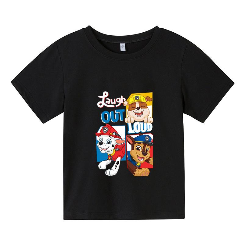 Moda 2025 Dzieci Urocze Ubrania Psi Patrol Dziecięcy Letni T-shirt Niemowlęcy Chłopięcy Kreskówkowy T-shirt Małe Dziewczynki Krótki Rękaw Casualowe Topy