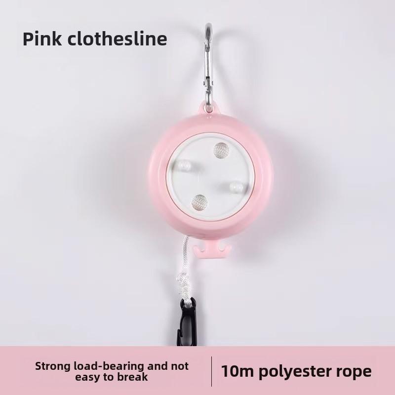 

1 piece durable nylon 32ft retractable camping clothesline with reel attached - perfect for outdoor travel, fishing and camping розовый