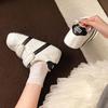 Velcro Ugly Cute Shell Head German Training Bread Shoes Women's New Versatile Inner Height Increase Casual Sports Small Board Shoes