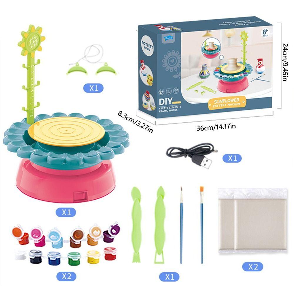 Multicolor Pottery Shaping Machine Toy Plastic Clay Shaping Tool  Kids Handmade Craft