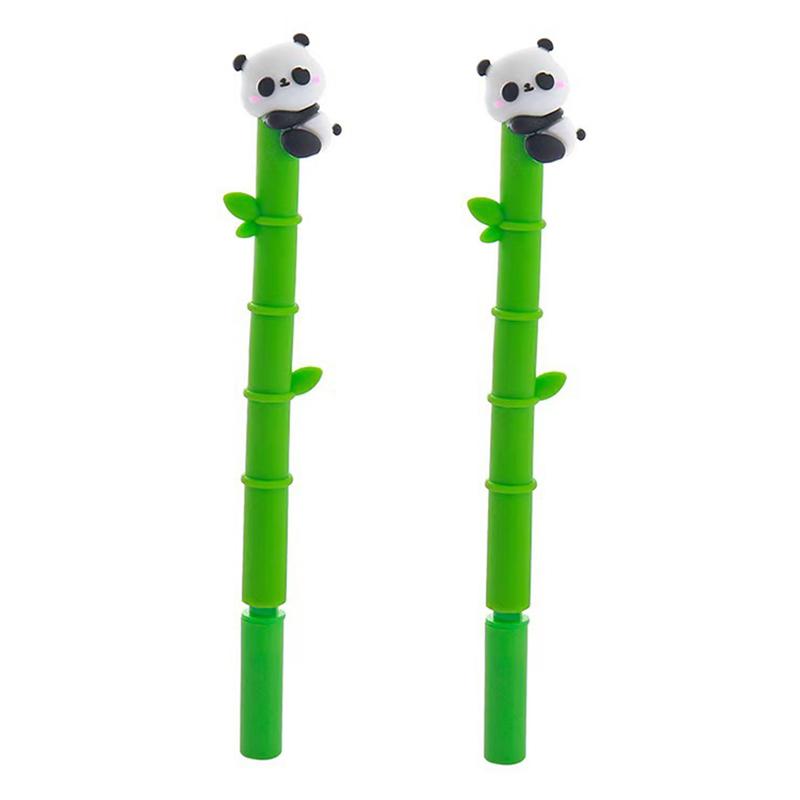 Bamboo Panda Neutral Pen for Students - Cute Panda Cartoon Design, Black, High-Quality Silicone, Prize Ballpoint Pen