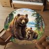 1PC Bear Cub Forest Office Round Area Rug, Under Office Chairs Bedroom Living Room Home Decor,Carpet for Office, -1110273