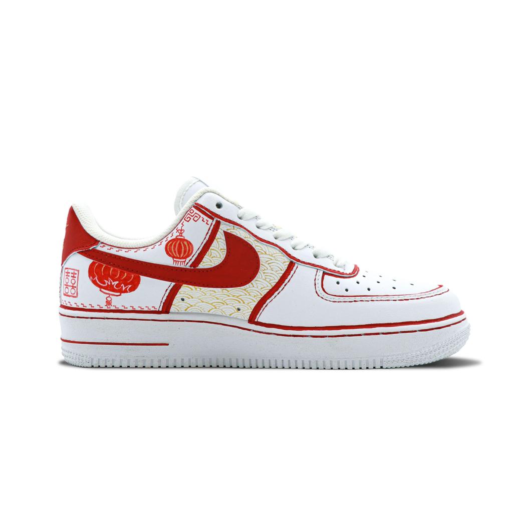 Nike Air Force 1 Thermal Coverage Low Top Skateboard Shoes Men's White Red CW2288-111(Team147-)