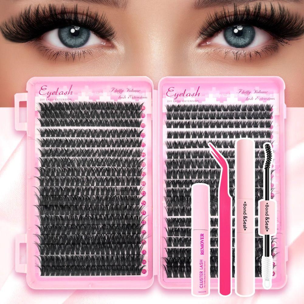 36 Rows 9-16mm Length 3D Faux Mink Lash Bond and Seal Fake Eyelash Makeup Enhancement