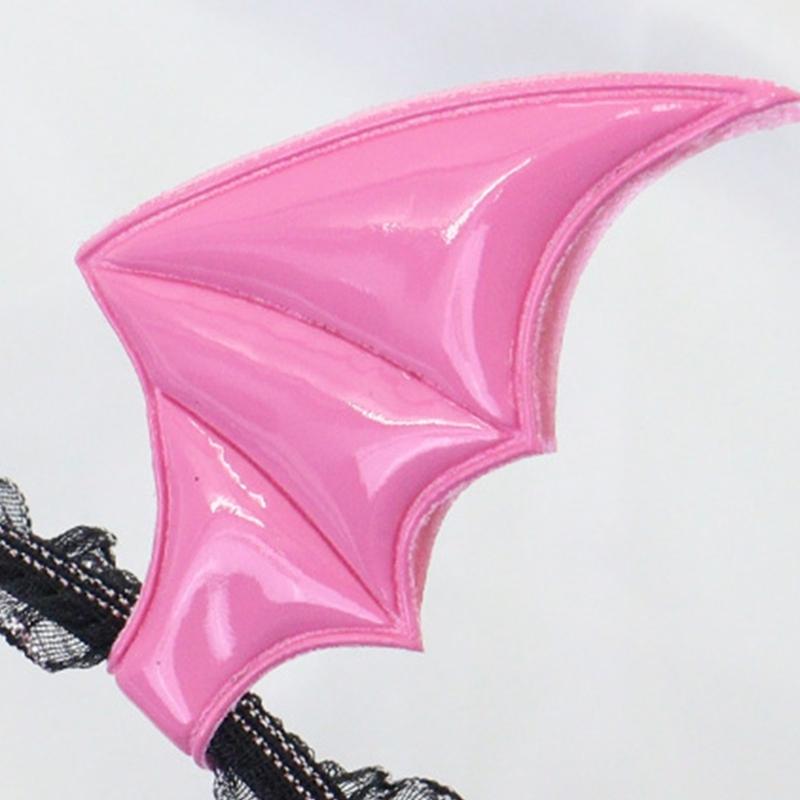 Halloween Devil Costume Set Devil Bat Headband Lace Choker Demons Cosplay Accessories for Carnivals Themed Party Props