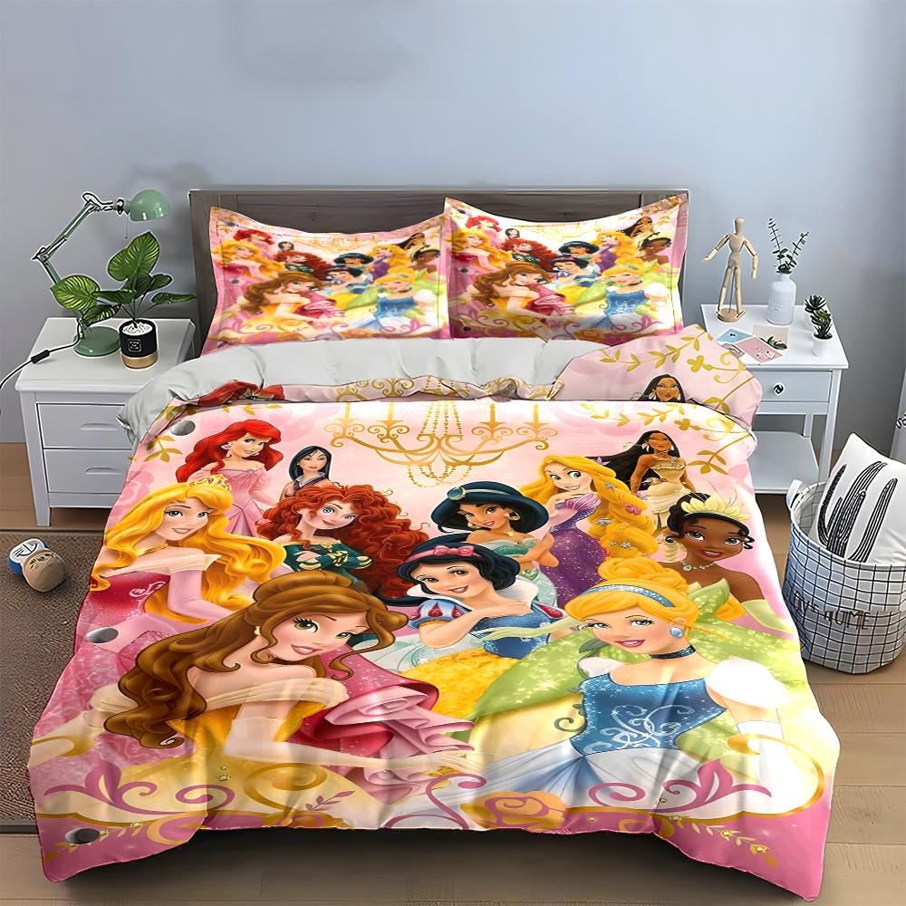 Princess-Themed Bedding Set for Kids Bedding set (1 duvet cover, 2 pillowcases, duvet not included)