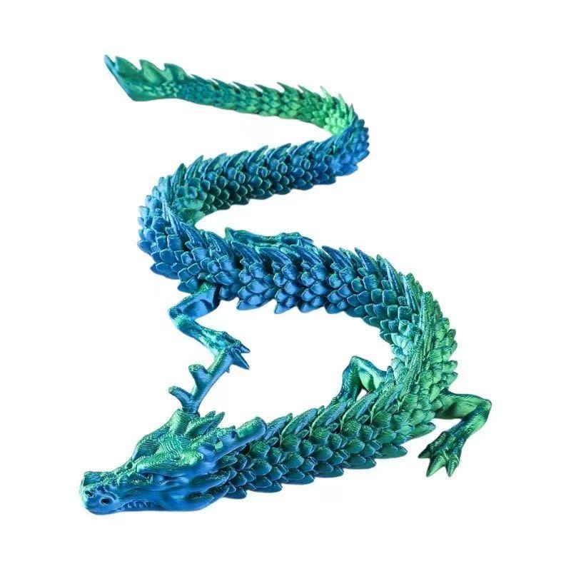 Extra Large 90cm 3D Printed Dragon Model Joint Movable Desktop Figurer Lucky Festive Home Office Ornament Feng Shui Decor Dragon