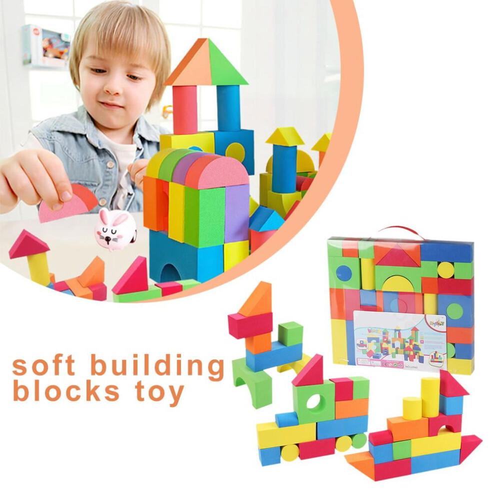 S-JIANG Sponge Foam Blocks Foam Building Blocks Soft Stacking Blocks Foam Padding Blocks Bright Color Building Blocks for Sensory Game Supplies A9I4