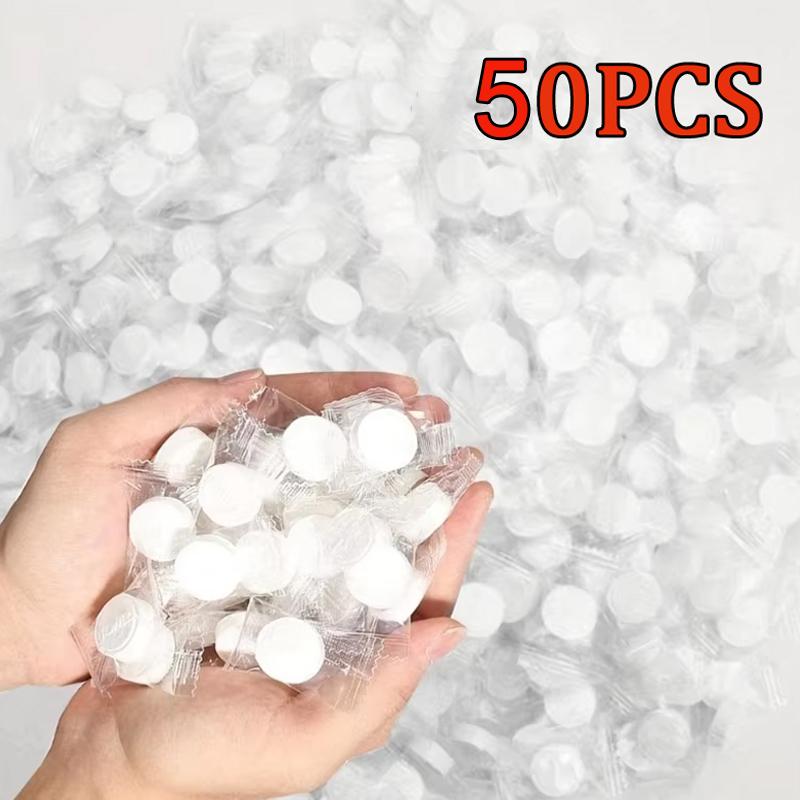 Portable 50Pcs Compressed Towel Disposable Face Cleaning Soft Compressed Hand Wipe Towel Non-Woven Makeup Wipes