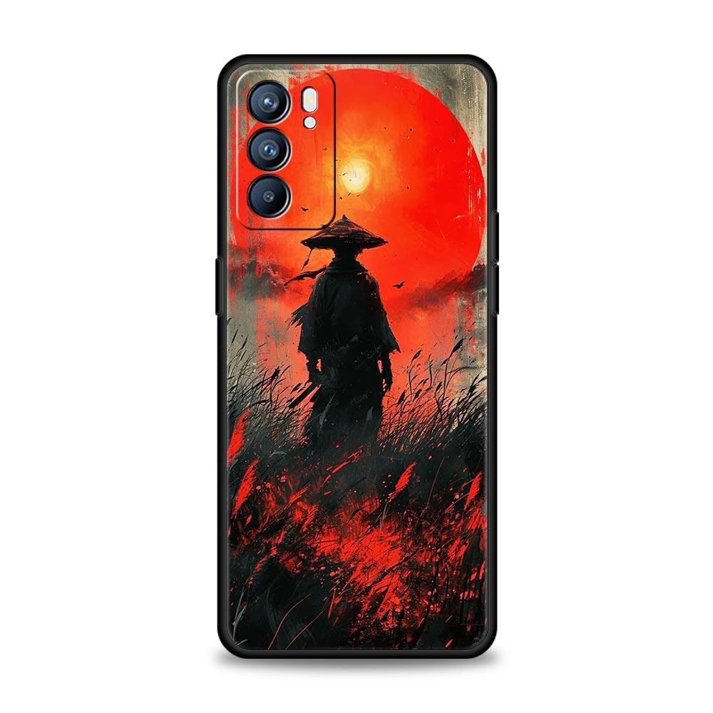 Japanese Bushido Samurai Case For Oppo Reno13 Reno12 Reno11 F Reno10 Pro A54 5G Find X5 A53 A52 A9 A17 4G A79 A80 A98 Cover