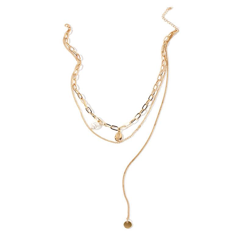Single Side Tassel Pearl Shell Necklace, Japanese Korean Dynamic Clavicle Chain