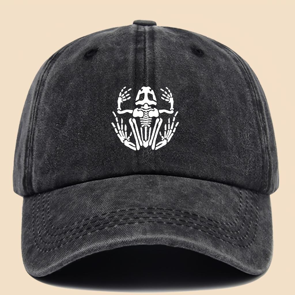 Baseballkappe mit Skelettfrosch-Aufdruck für Männer und Frauen, zum Angeln und für Outdoor-Erkundungen, Geschenk zum Vatertag und Muttertag
