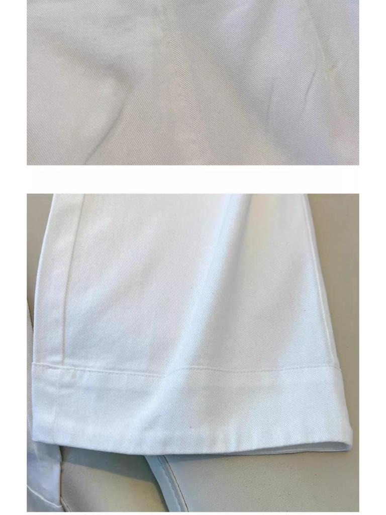 Damen Weiße Weitbeinige High-Waist Cropped Jeans - Schlankmachend & Beliebt für Frühling 2025