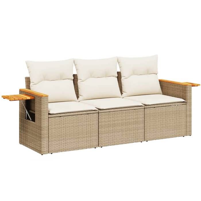 VidaXL Garden Lounge Set with Cushions 3 Pcs, Patio Sofas, Patio Furniture Set, Outdoor Furniture, Beige 3226597