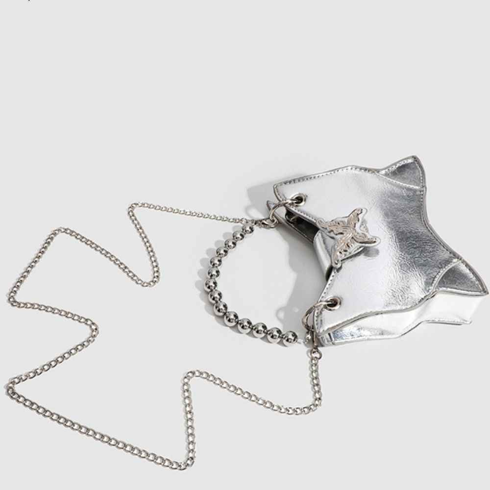 

Y2K Butterfly Chain Handbags Solid Color Satchel Hobo Bag Gift Crossbody Bags for Women срібний
