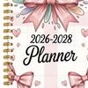 Planner 2026-2028 Spiral Bound Bow 36-Month Hardcover 3 Year Planner Calendar For Home School Office Work Appointment Academic