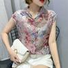 2020 Summer Floral Chiffon Women Shirts Casual Sleeveless Print Blouse Women Plus Size Cardigan