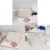 Rose Floral Cotton Makeup Bag With Breathable Storage For Daily Use