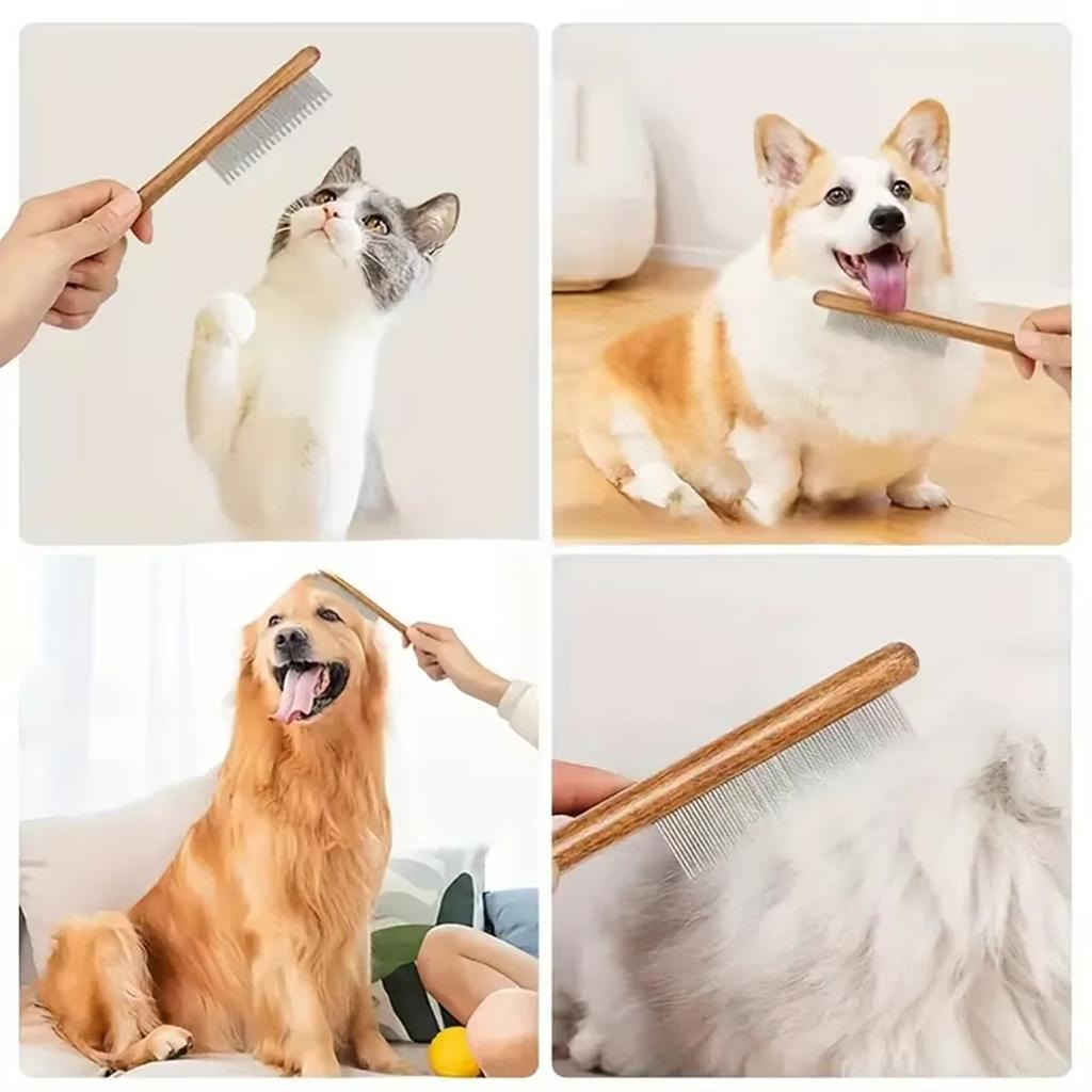 Multifunctional Pet Grooming Comb - 2023 New Fine-Tooth Stainless Steel Massage Comb for Dog and