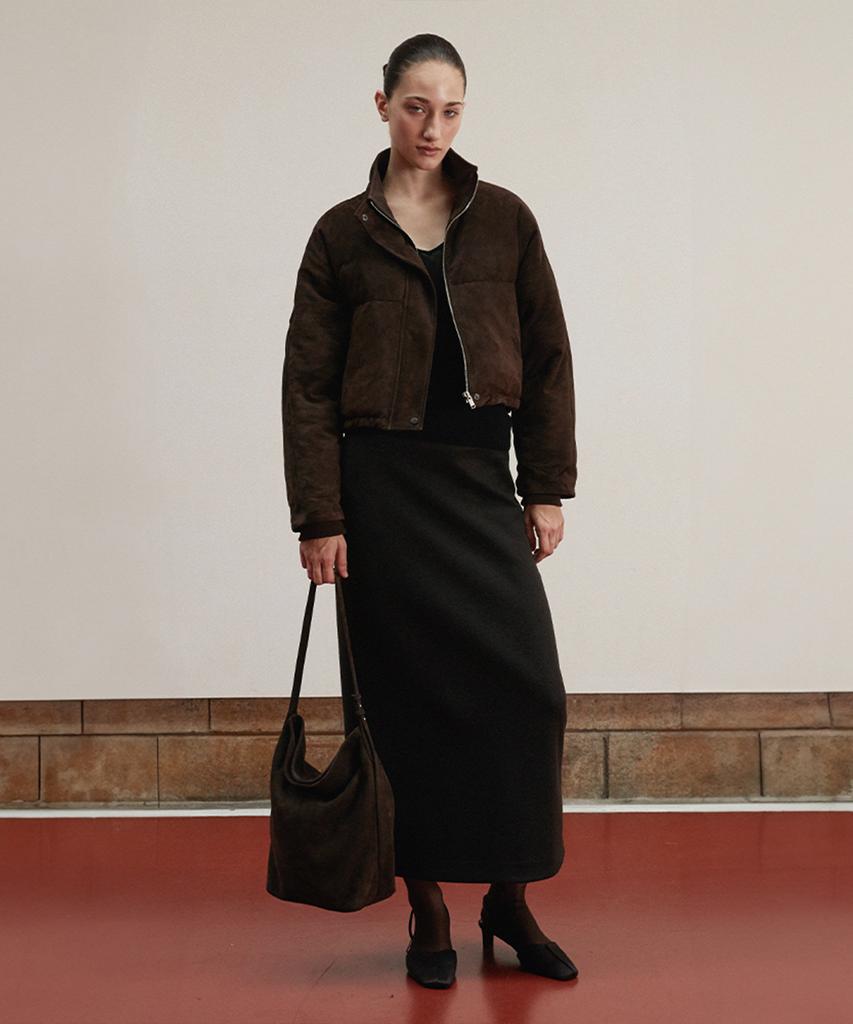 Verdemar Suede Contour Shoulder Bag