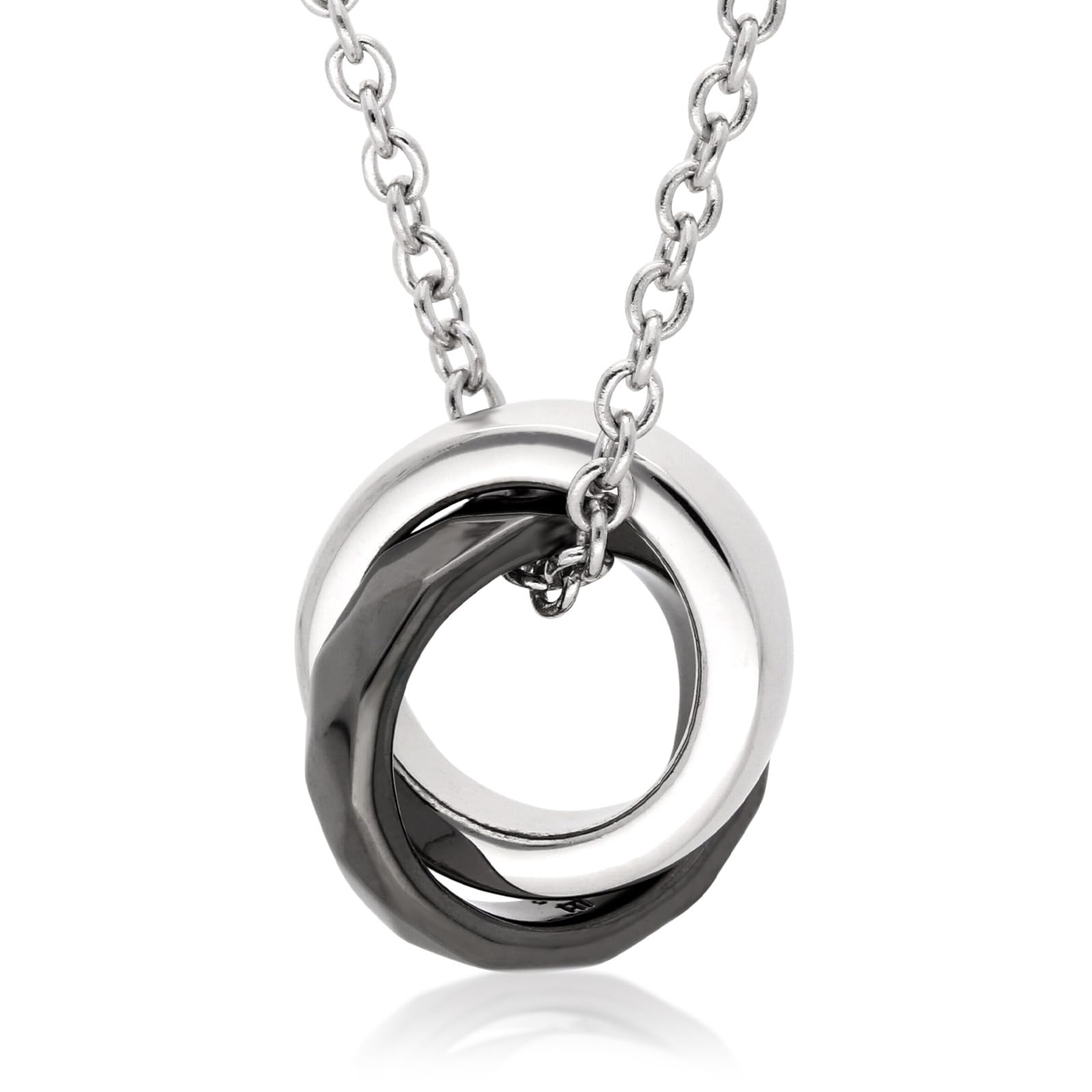 

Lionheart Silver Double Ring Popular Simple Perfect Gift for Anniversary Men s Necklace, SV925, Pendant, Black, Boyfriend, Birthday,