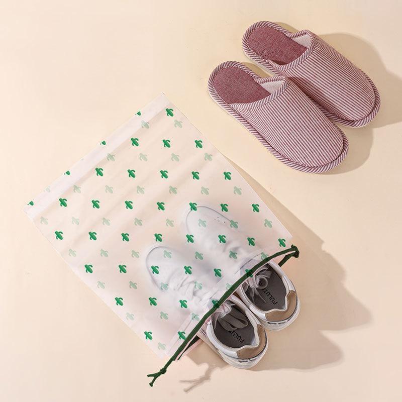 10Pcs Waterproof Drawstring Shoe Storage Bags With Cute Cartoon Prints Perfect For Travel Packing And Home Use