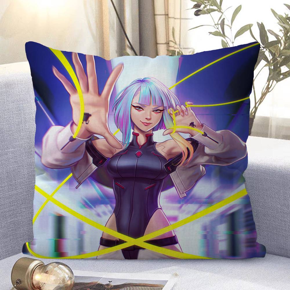 Киберпанк Люси Наволочка Чехол для подушки Декоративная наволочка Напечатанный чехол для подушки для дивана 12x12Inch