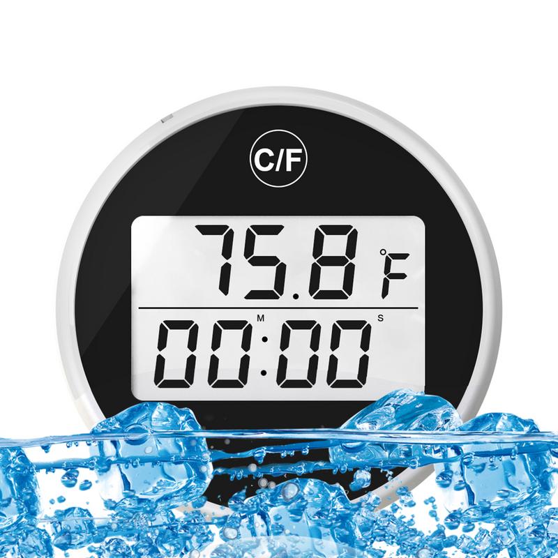 Water Bath Thermometer With Timer Small Floating Waterproof Ice Bath Thermometer With LED Display Waterproof Cold Plunge