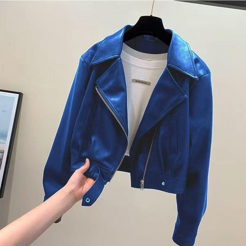 Giacca da motociclista in pelle PU chic e alla moda - Capispalla autunnale corto per donna